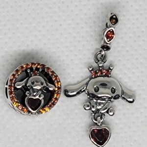 NEW Cinnamoroll S925 Orange Imperial Topaz & Garnet Unique Charm Set